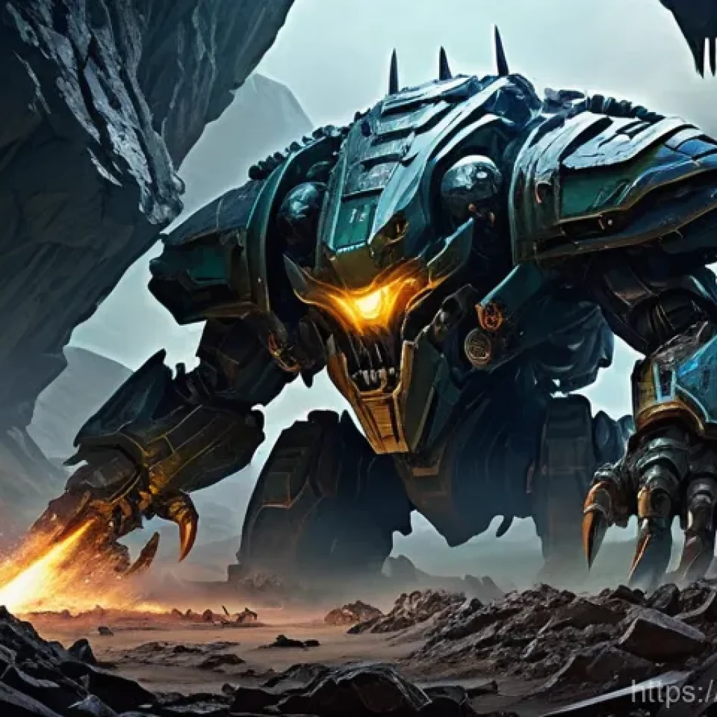 저그 울트라리스크 활용법 - **Prompt:** A massive, battle-hardened Zerg Ultralisk, covered in thick, chitinous plating (emphasiz...