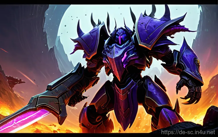 저그 울트라리스크 활용법 - **Prompt:** A massive, battle-hardened Zerg Ultralisk, covered in thick, chitinous plating (emphasiz...