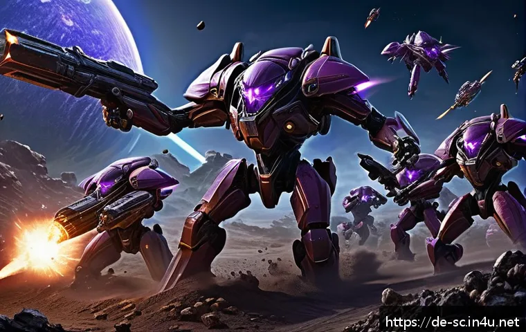 저그 러쉬 타이밍 분석 - A dynamic scene of a Zerg Rush attack from StarCraft, featuring a swarm of fast, small Zerglings rus...